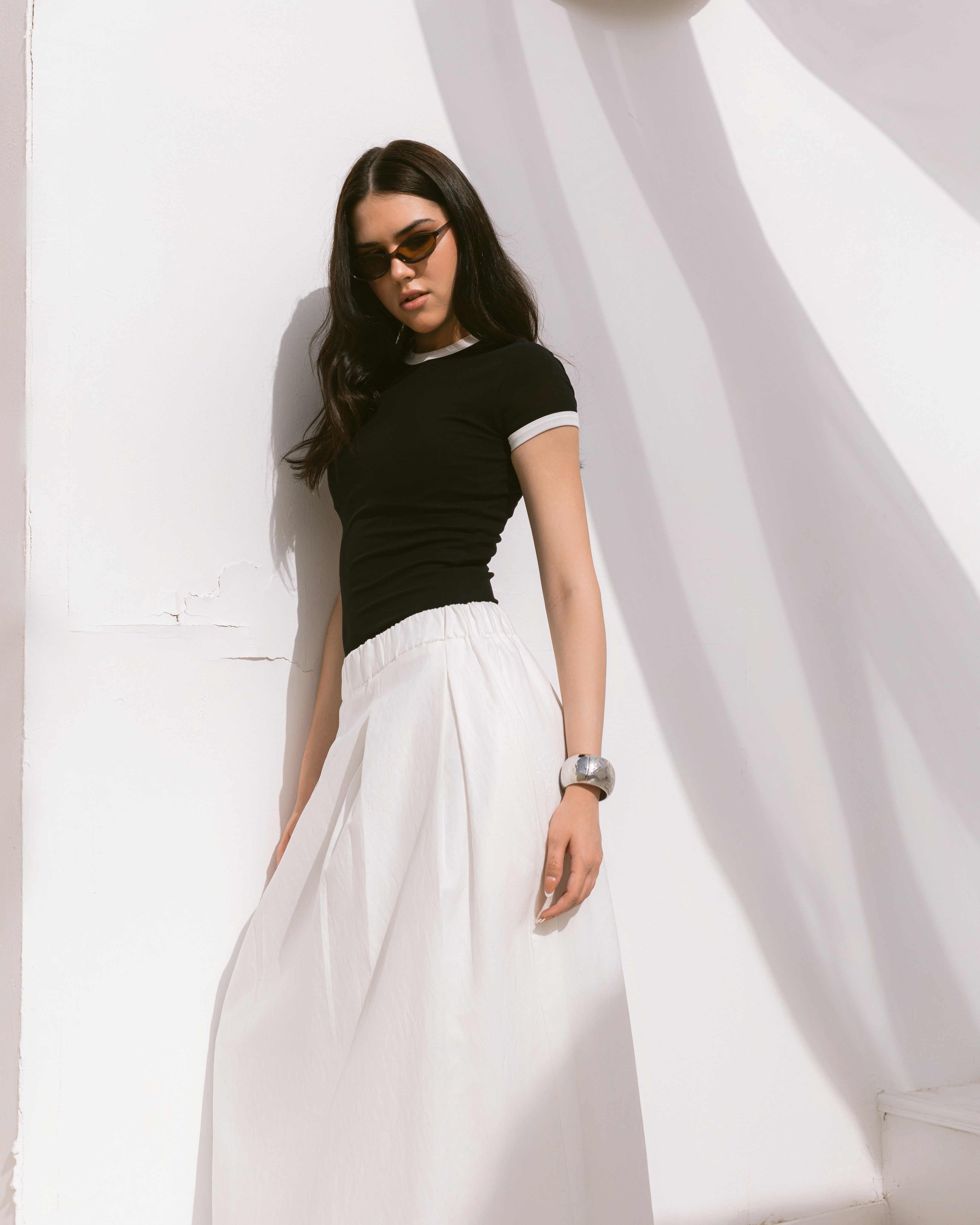 Pleated maxi skirt