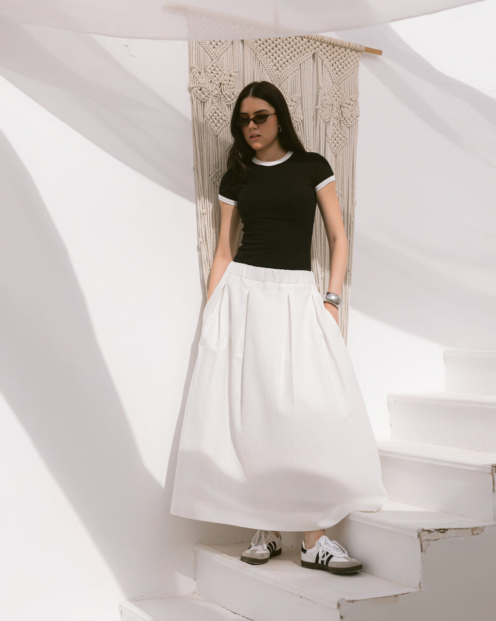Pleated maxi skirt