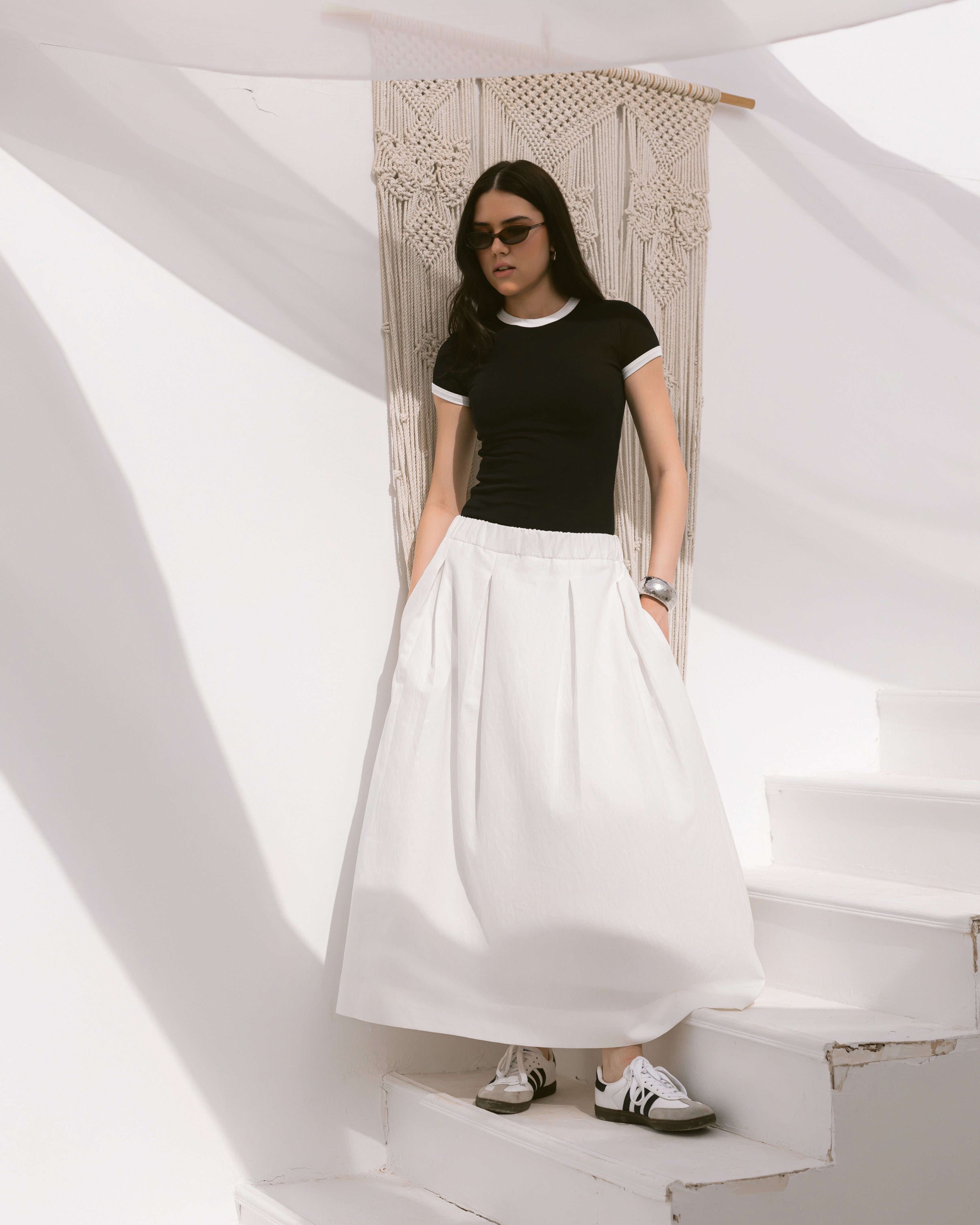 Pleated maxi skirt