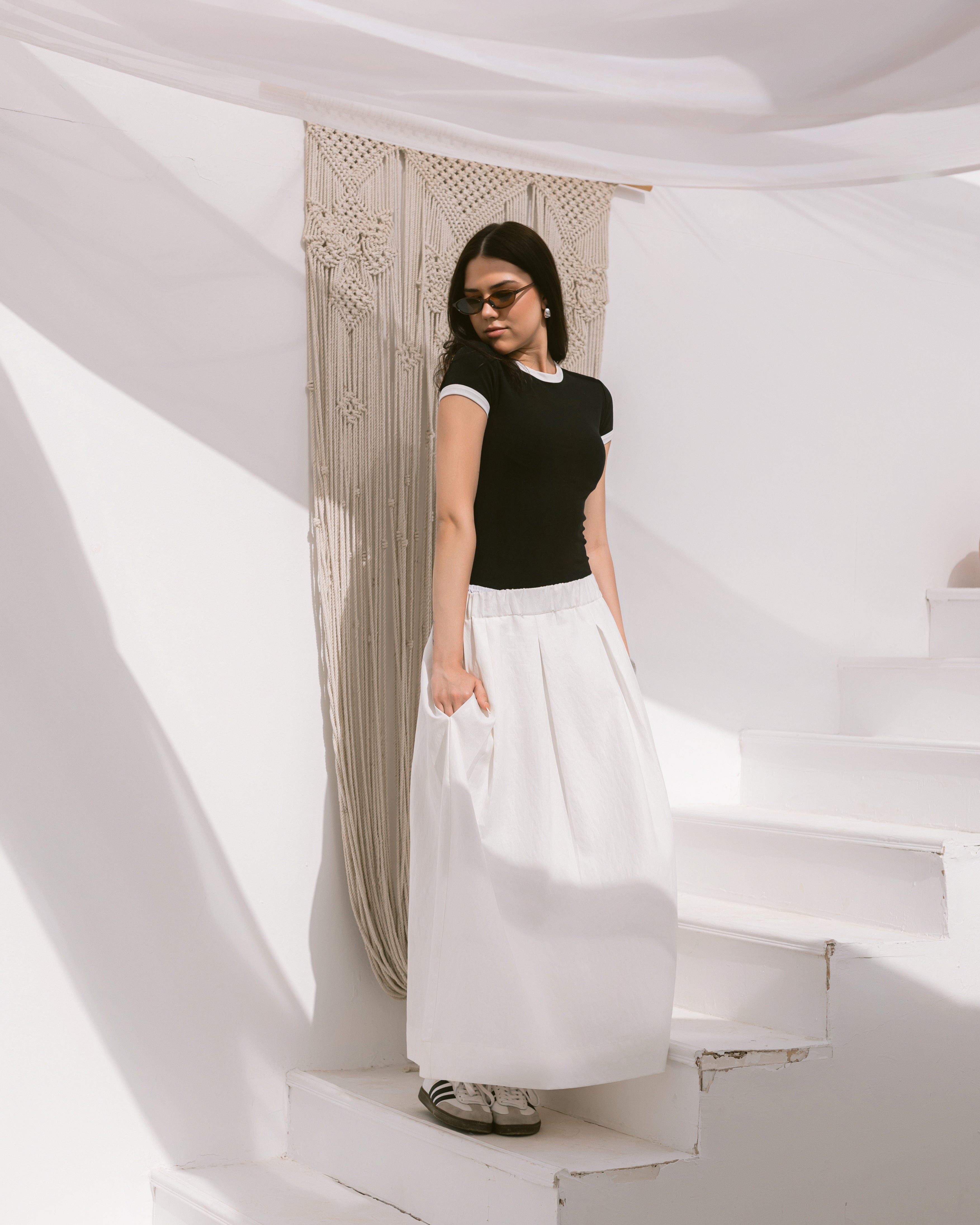 Pleated maxi skirt