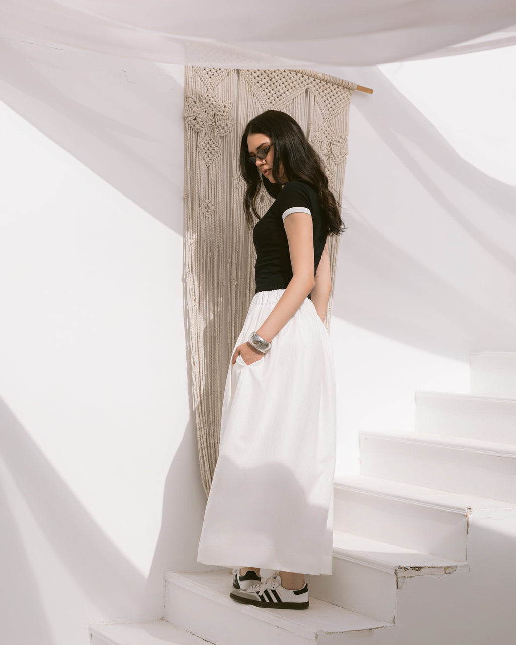 Pleated maxi skirt
