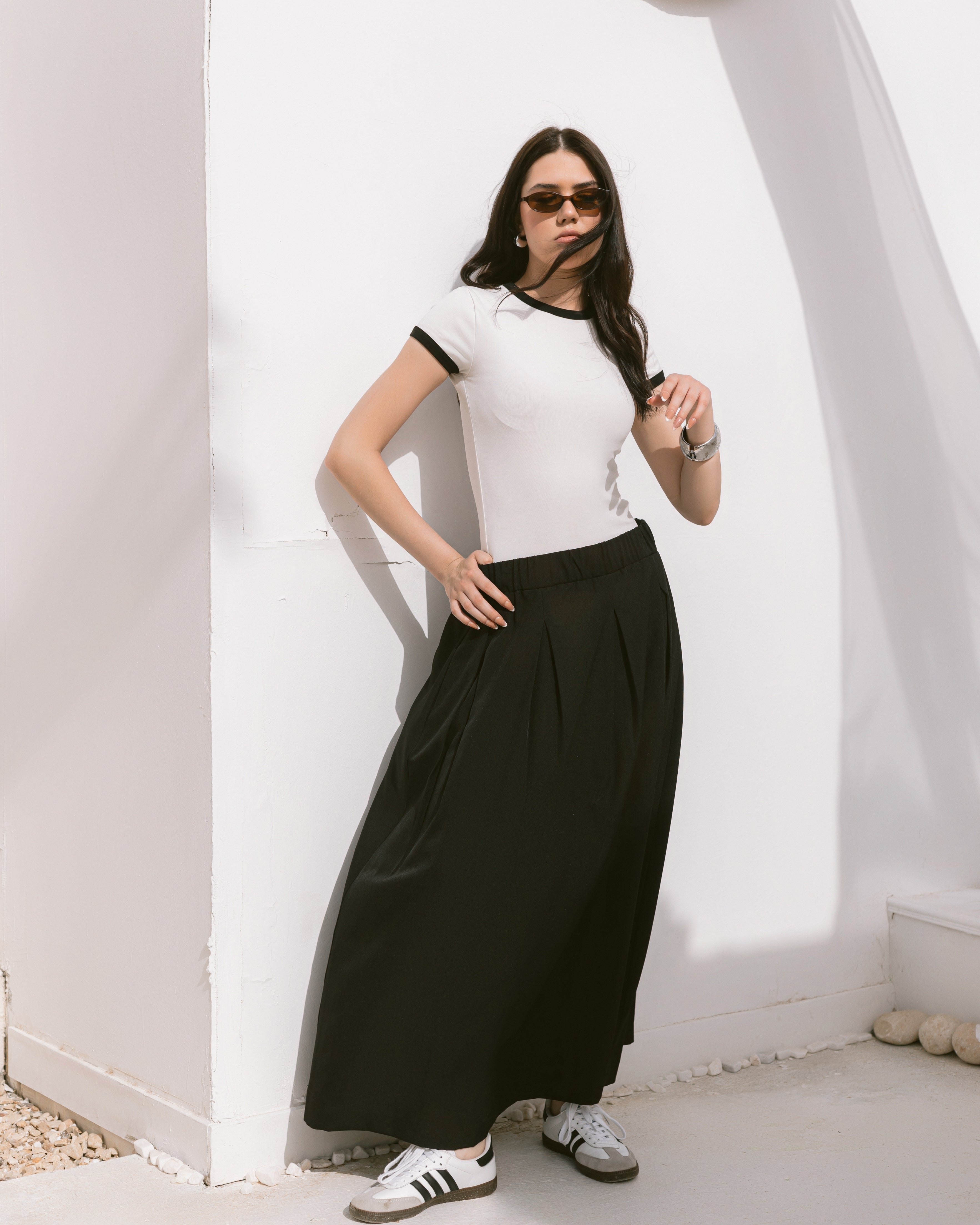 Pleated maxi skirt
