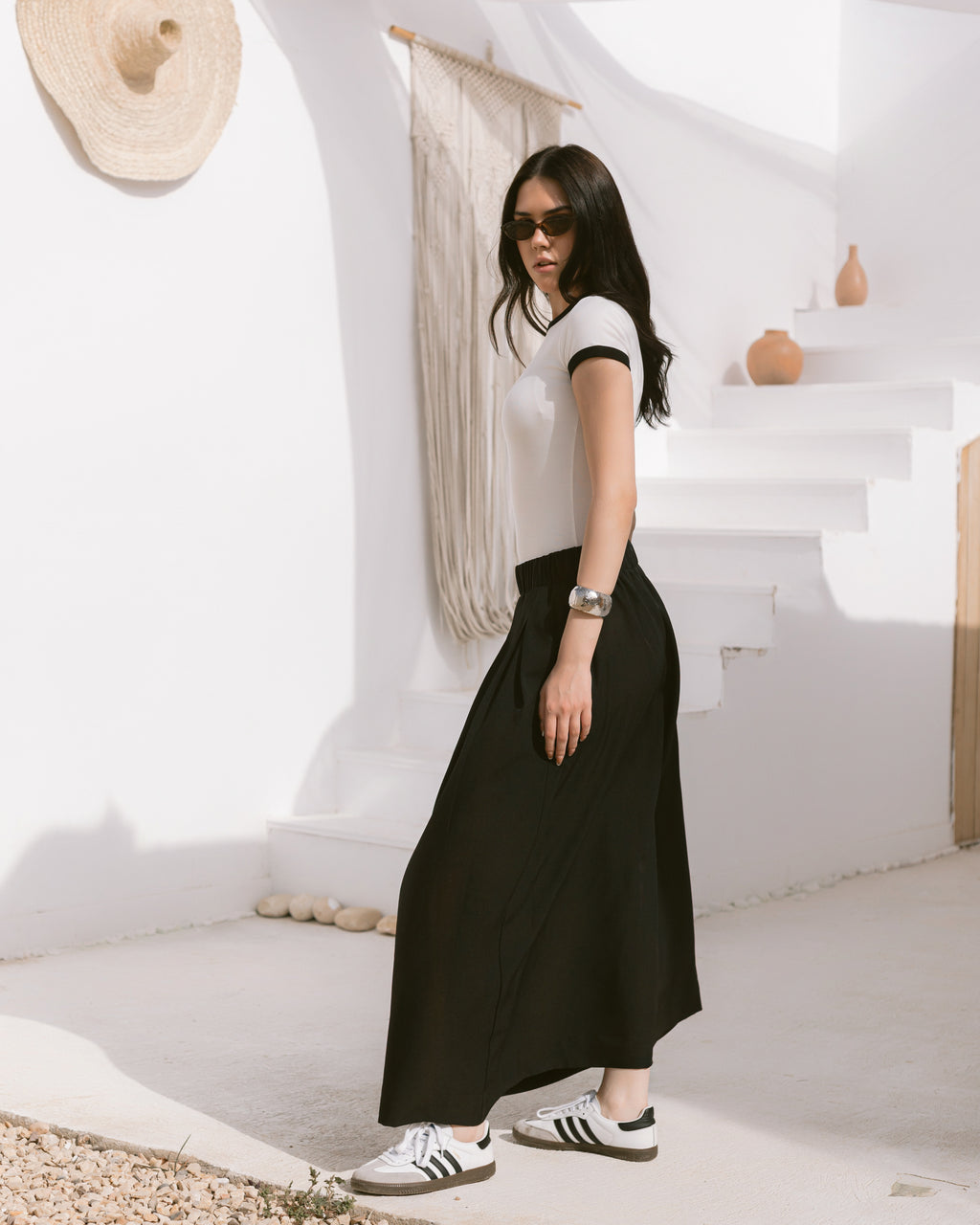 Pleated maxi skirt