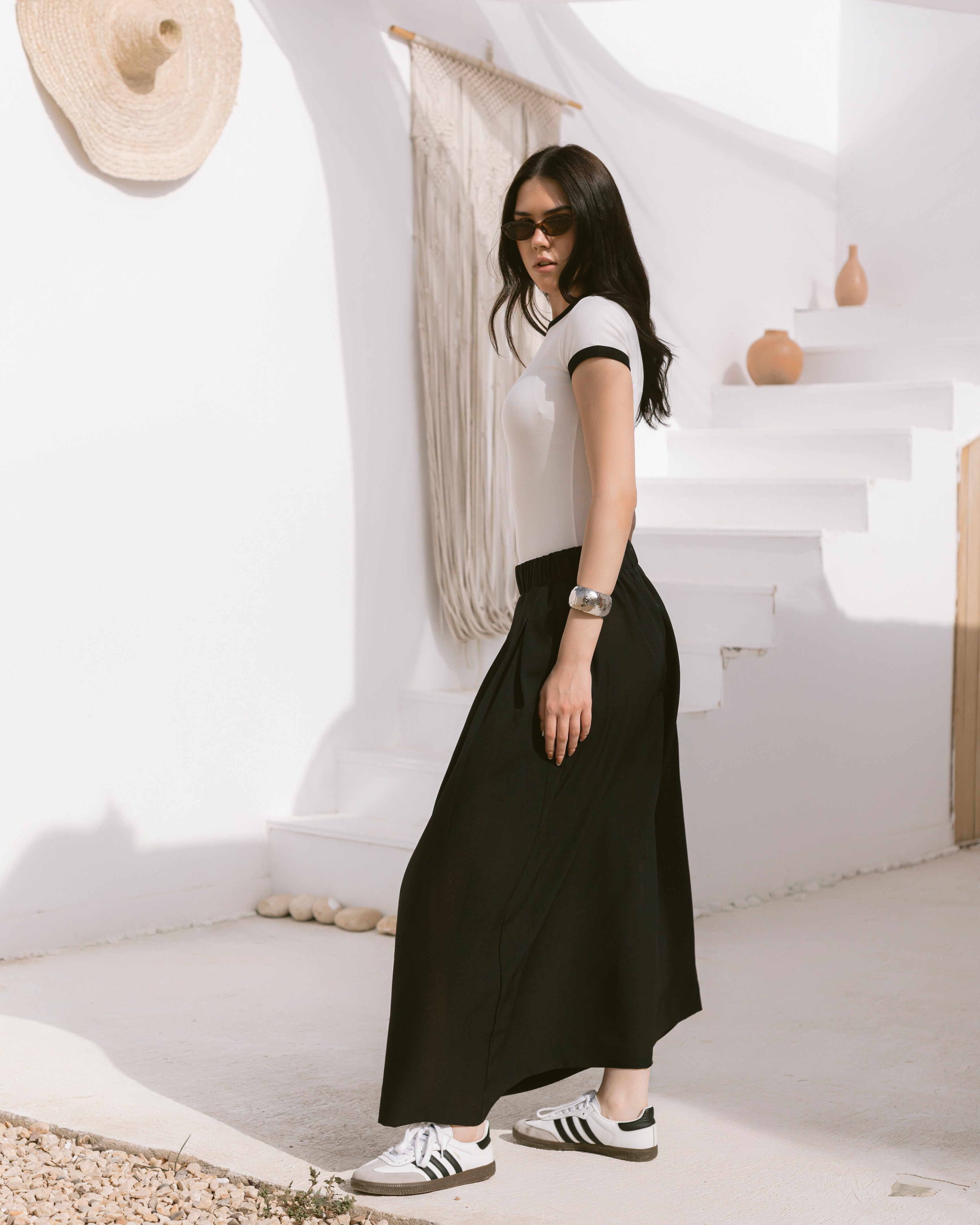 Pleated maxi skirt