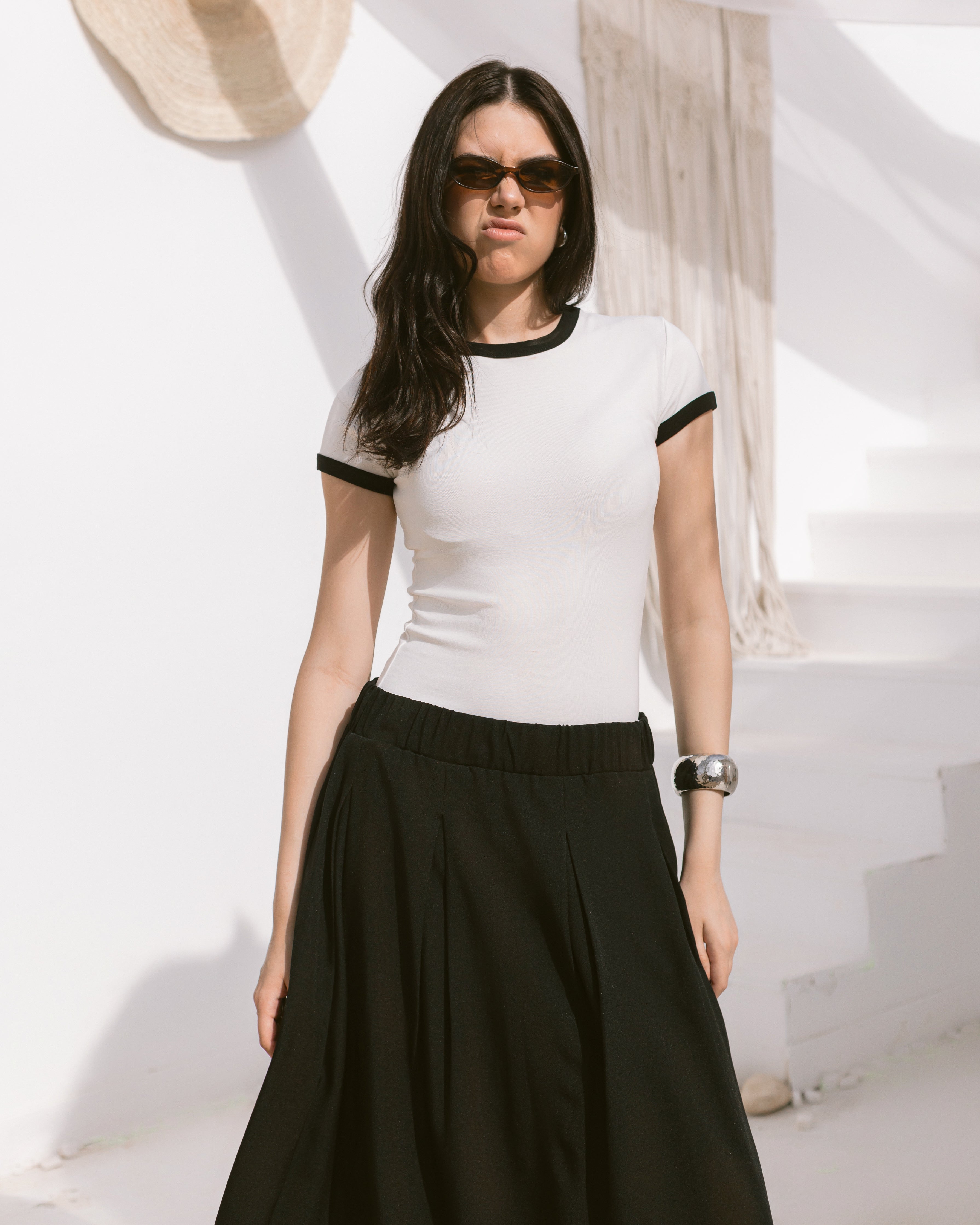 Pleated maxi skirt