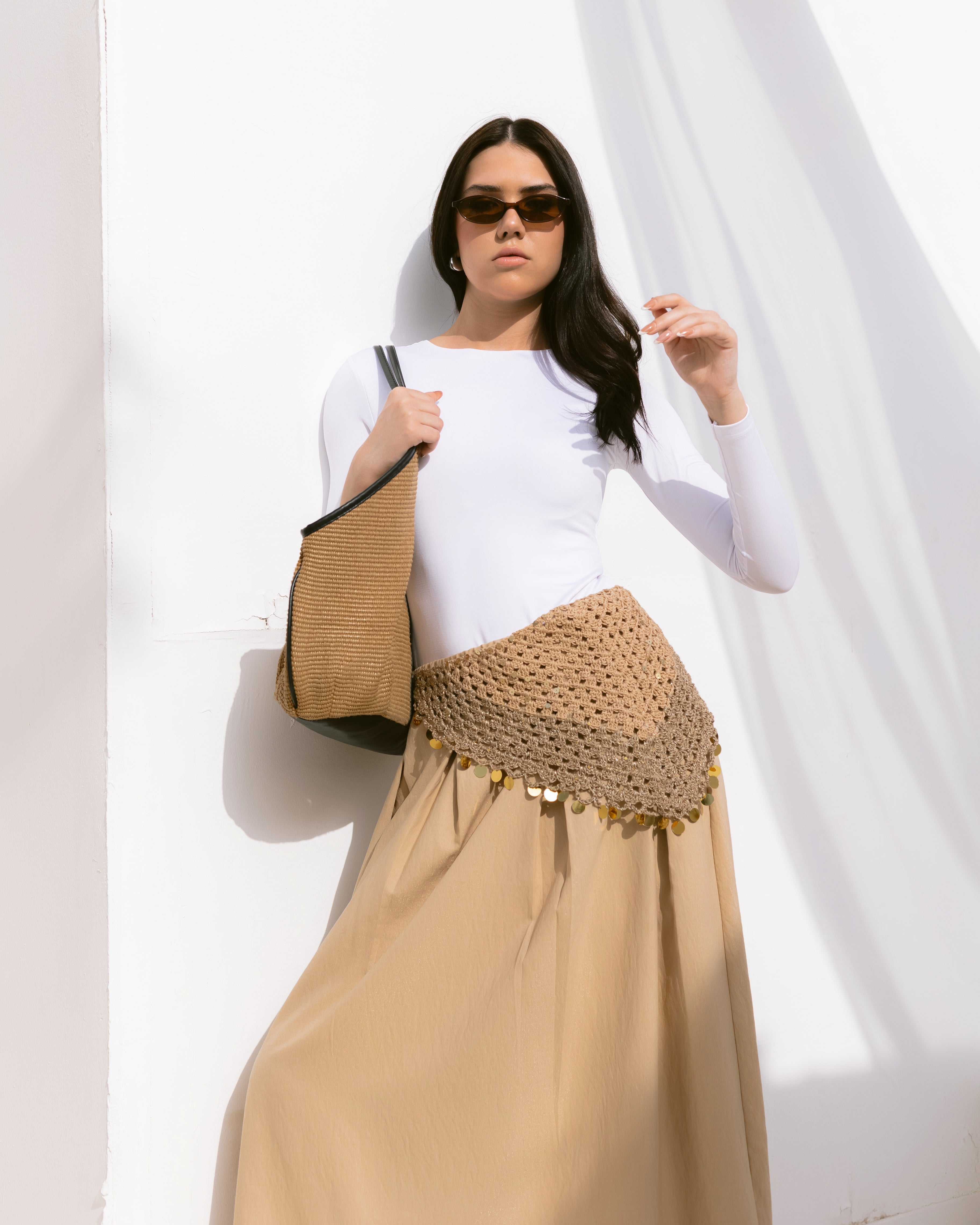Pleated maxi skirt