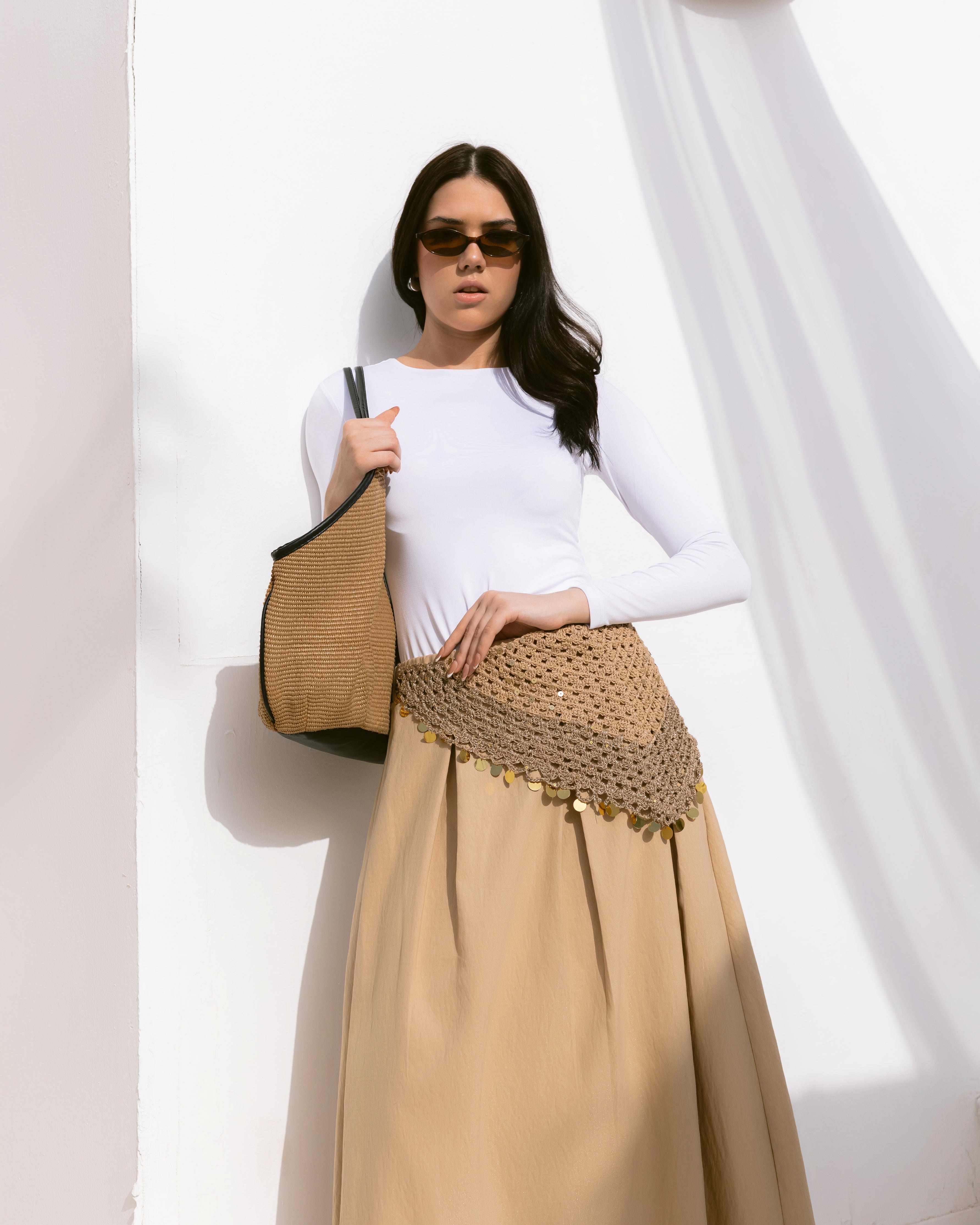 Pleated maxi skirt