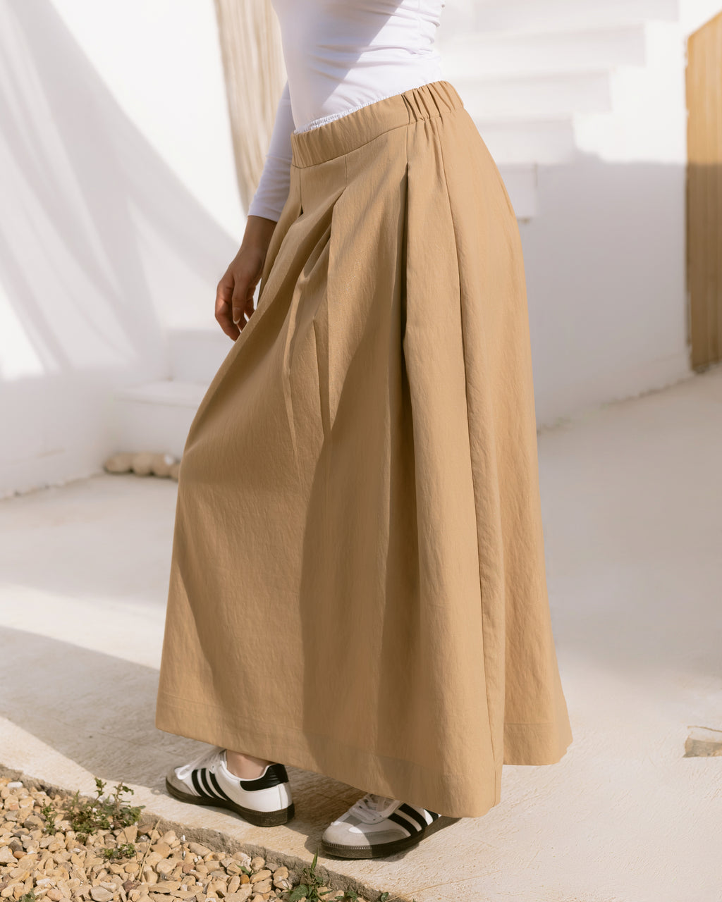 Pleated maxi skirt
