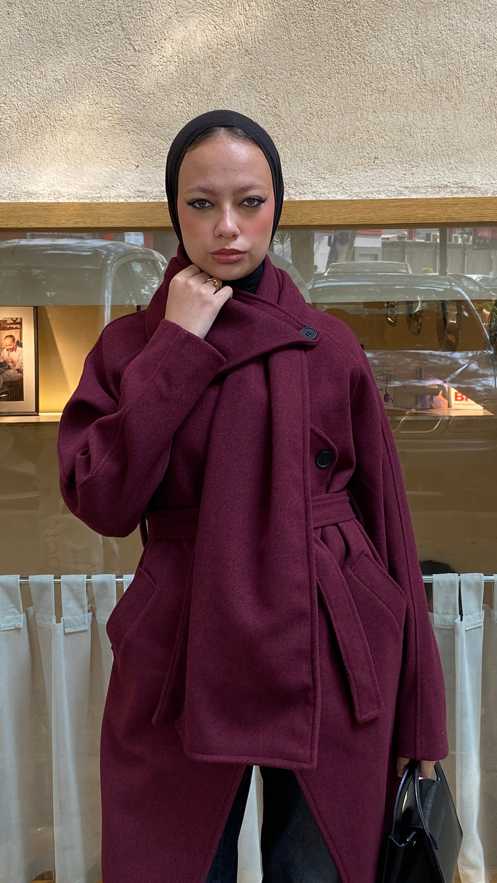 WOOL COAT WITH SCARF