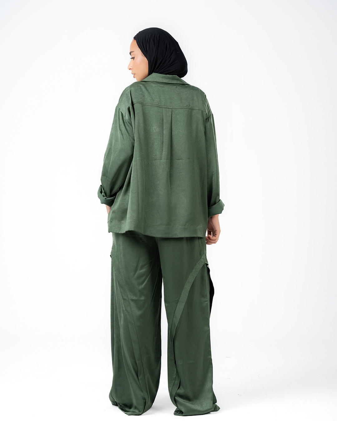 Silk blazer shirt set