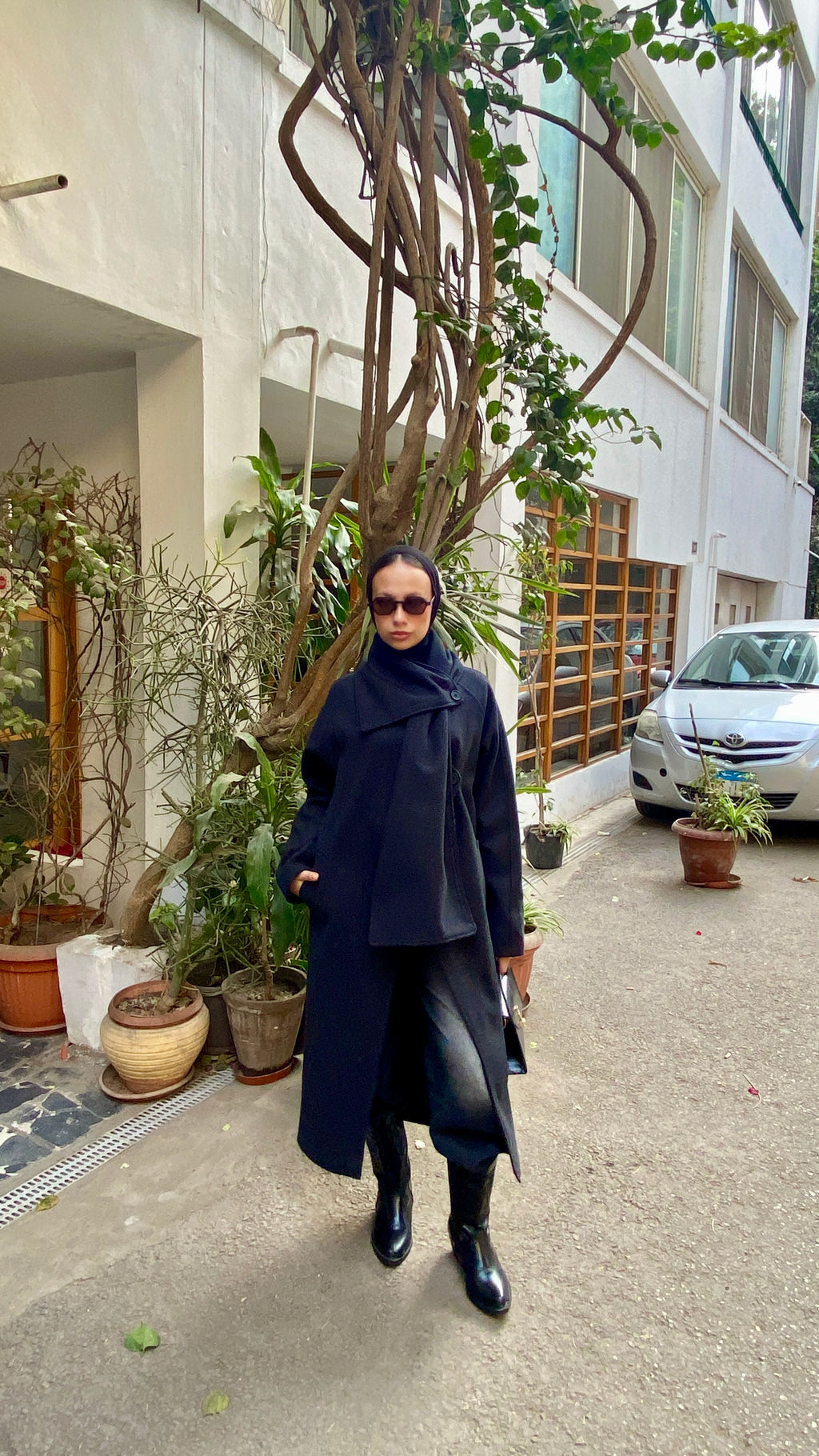 WOOL COAT WITH SCARF