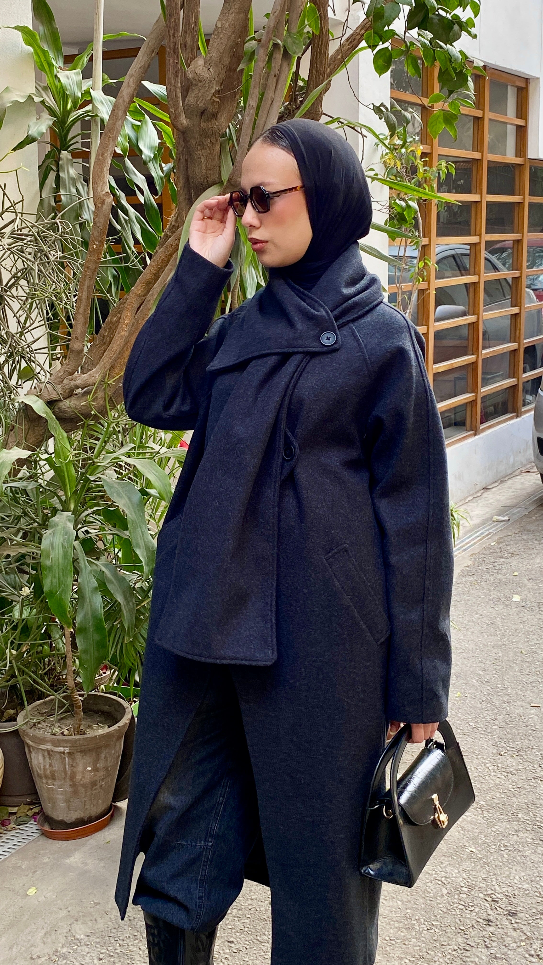 WOOL COAT WITH SCARF