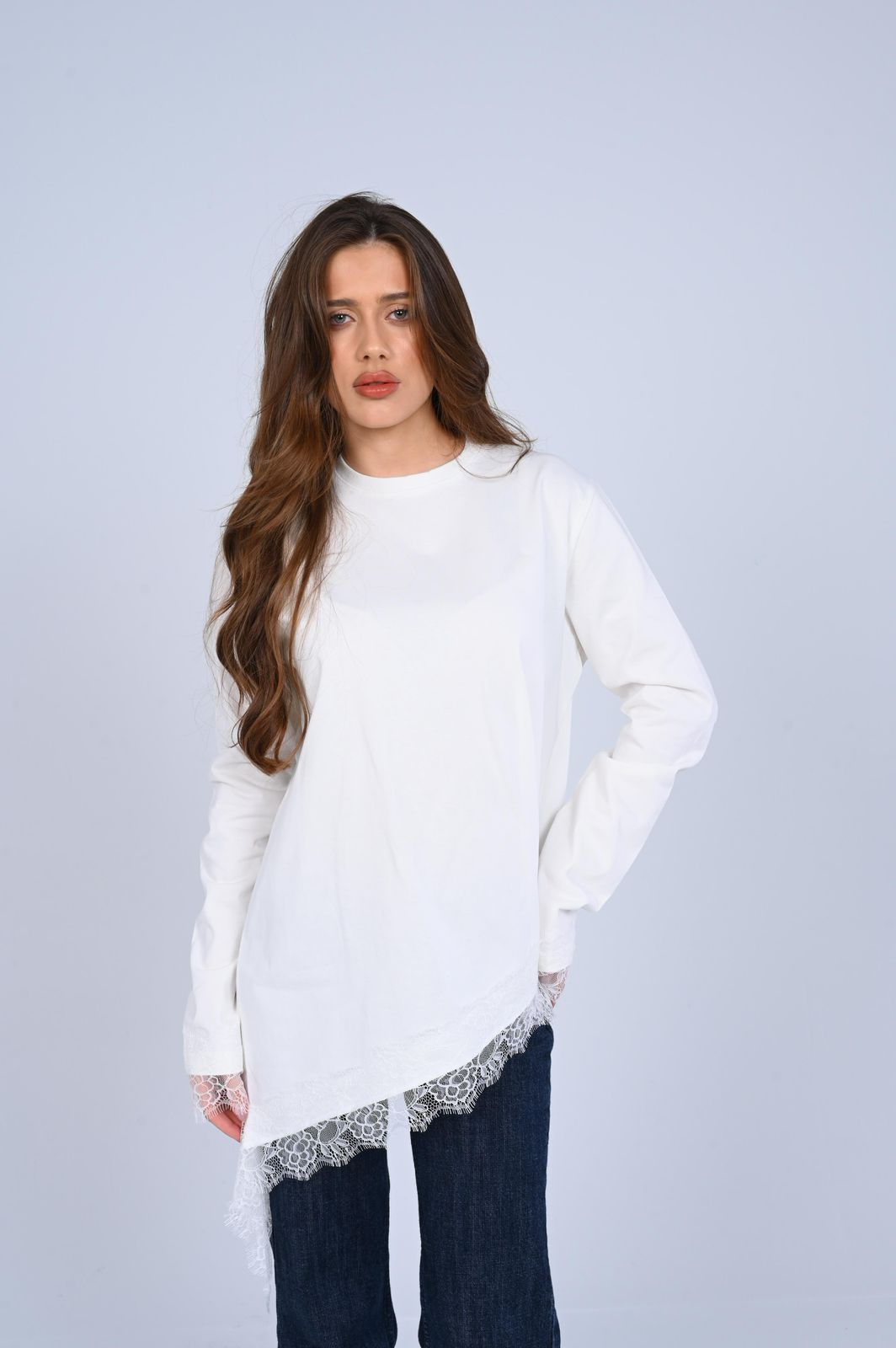 T-Shirt With Lace Extension