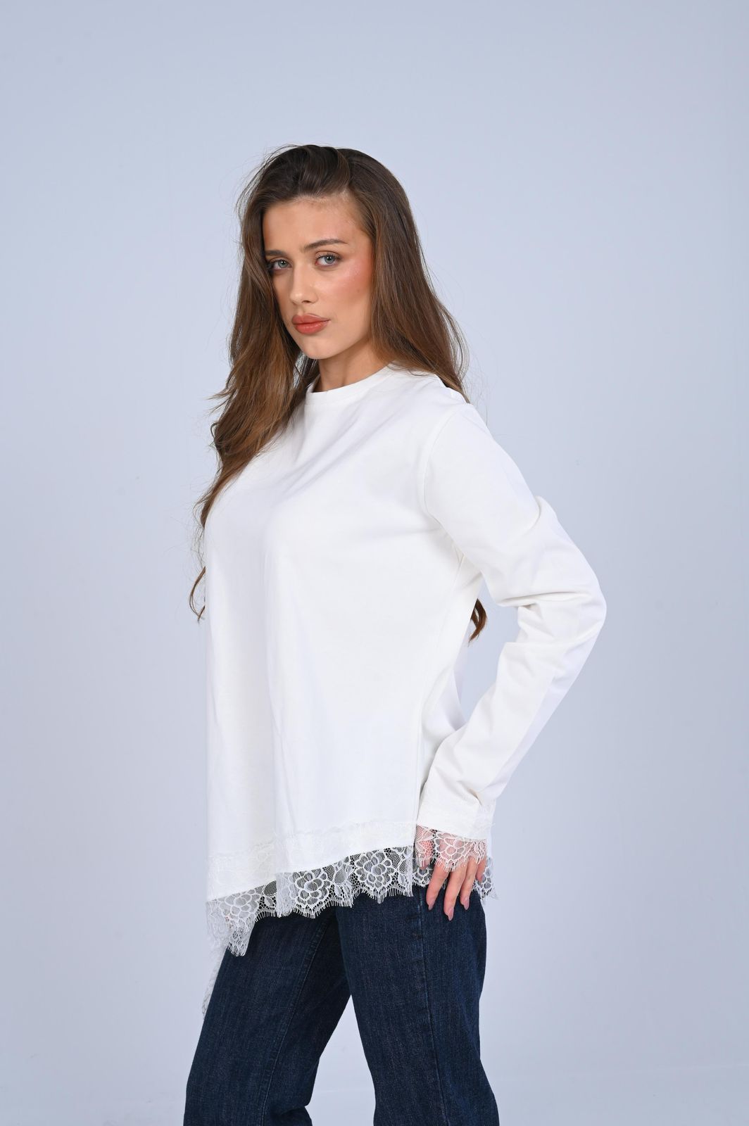T-Shirt With Lace Extension