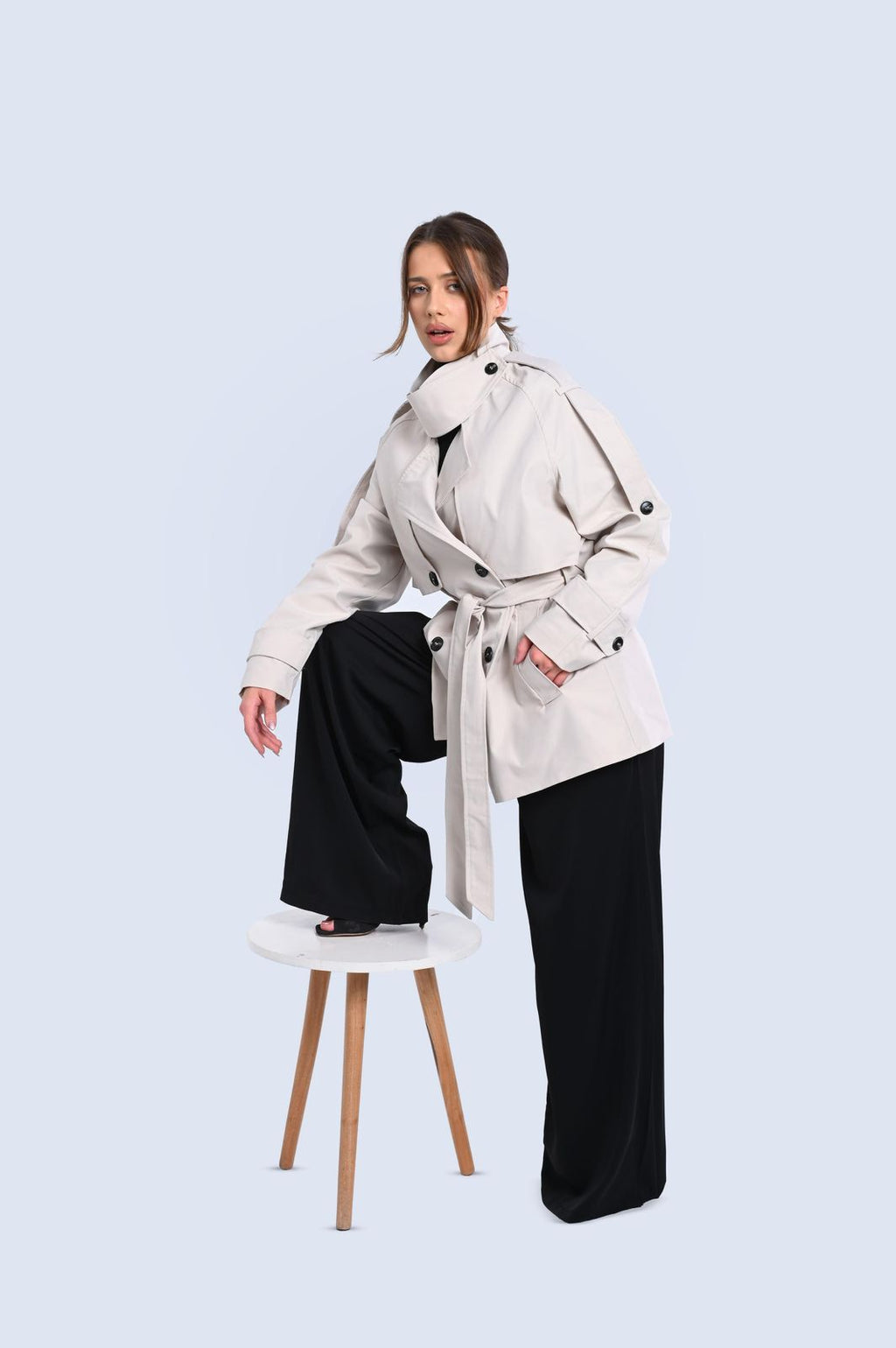 Wide leg Silk Black Pants