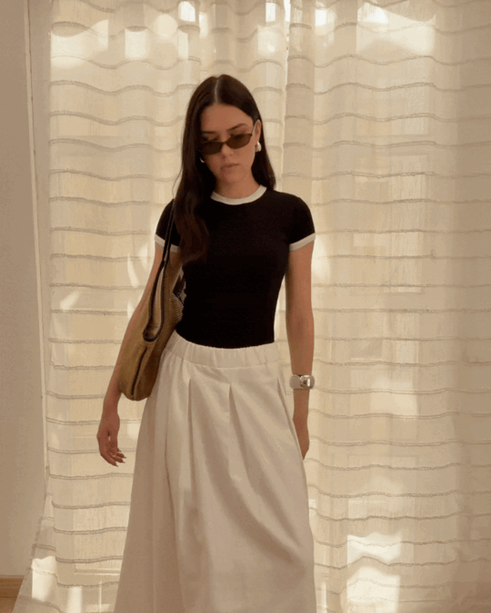 Pleated maxi skirt