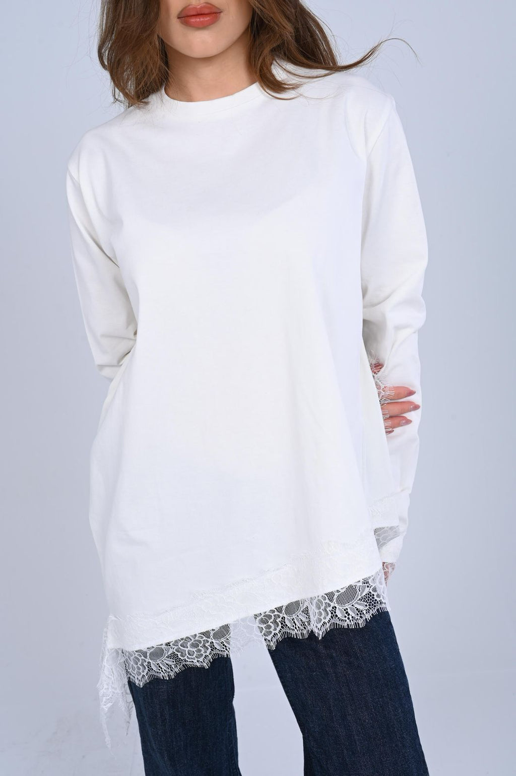 T-Shirt With Lace Extension